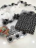 3PC GTM Lawn Polka Style Suit – Embroidered Shirt, Lawn Embroidered Trouser & Chiffon Embroidered Dupatta