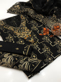 3PC Lawn Embroidered Suit – Front & Sleeves Emb Shirt, Tissue Beaded Gala, Saprite Peaches Daman & Organza Embroidered Dupatta