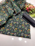 3PC Swiss Lelan Digital Print Suit – Digital Print Shirt, Kataan Plain Trouser & Monar Digital Print Dupatta