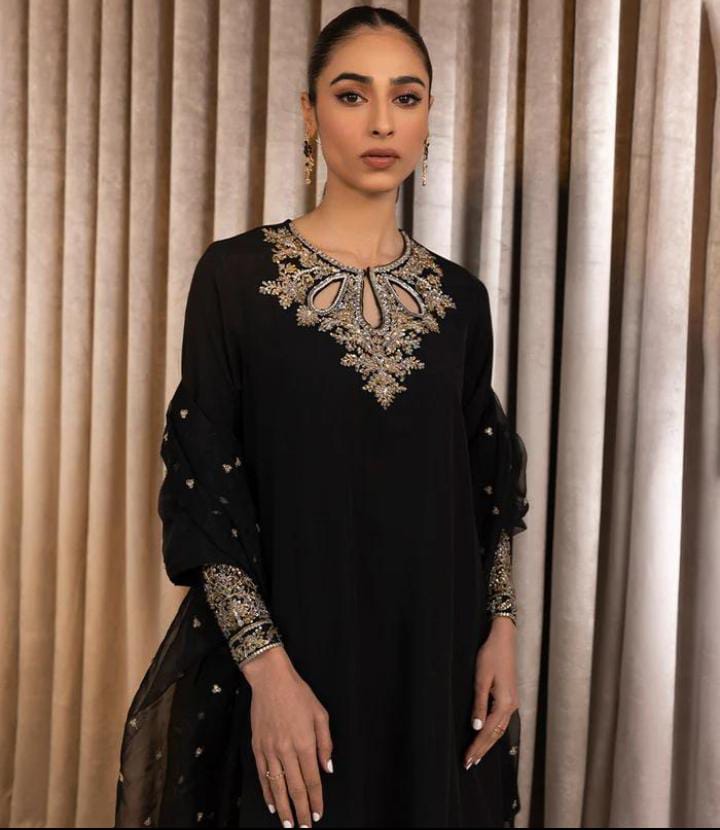 3-Piece Unstitched Fancy Dress – Indian Organza Nagina Work with Boti Dupatta