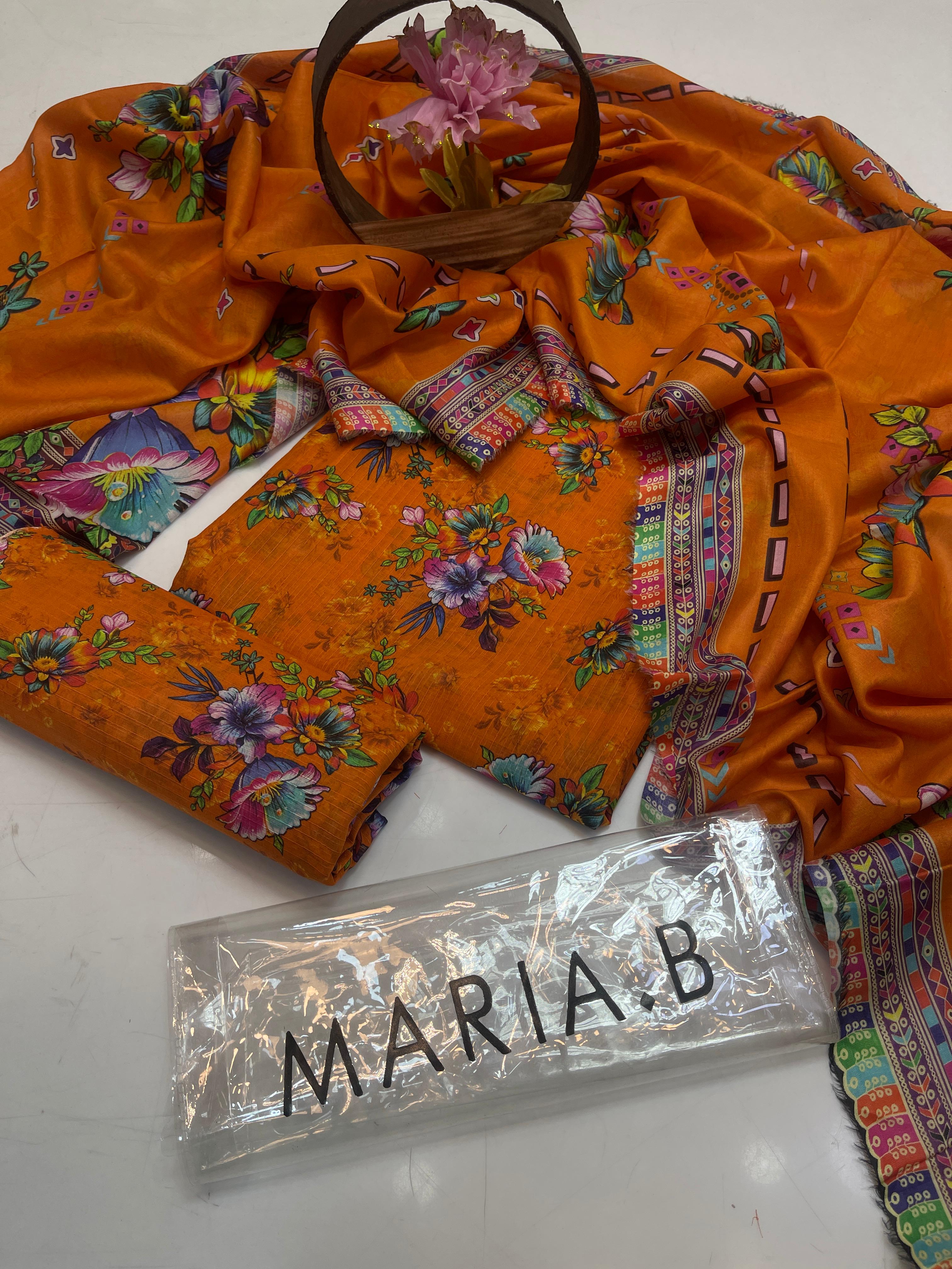 New Eid Collection 3 Piece Bana Dora 90/70 Digital Lawn Suit – Shirt, Matching Shalwar & Digital Printed Lawn Dupatta