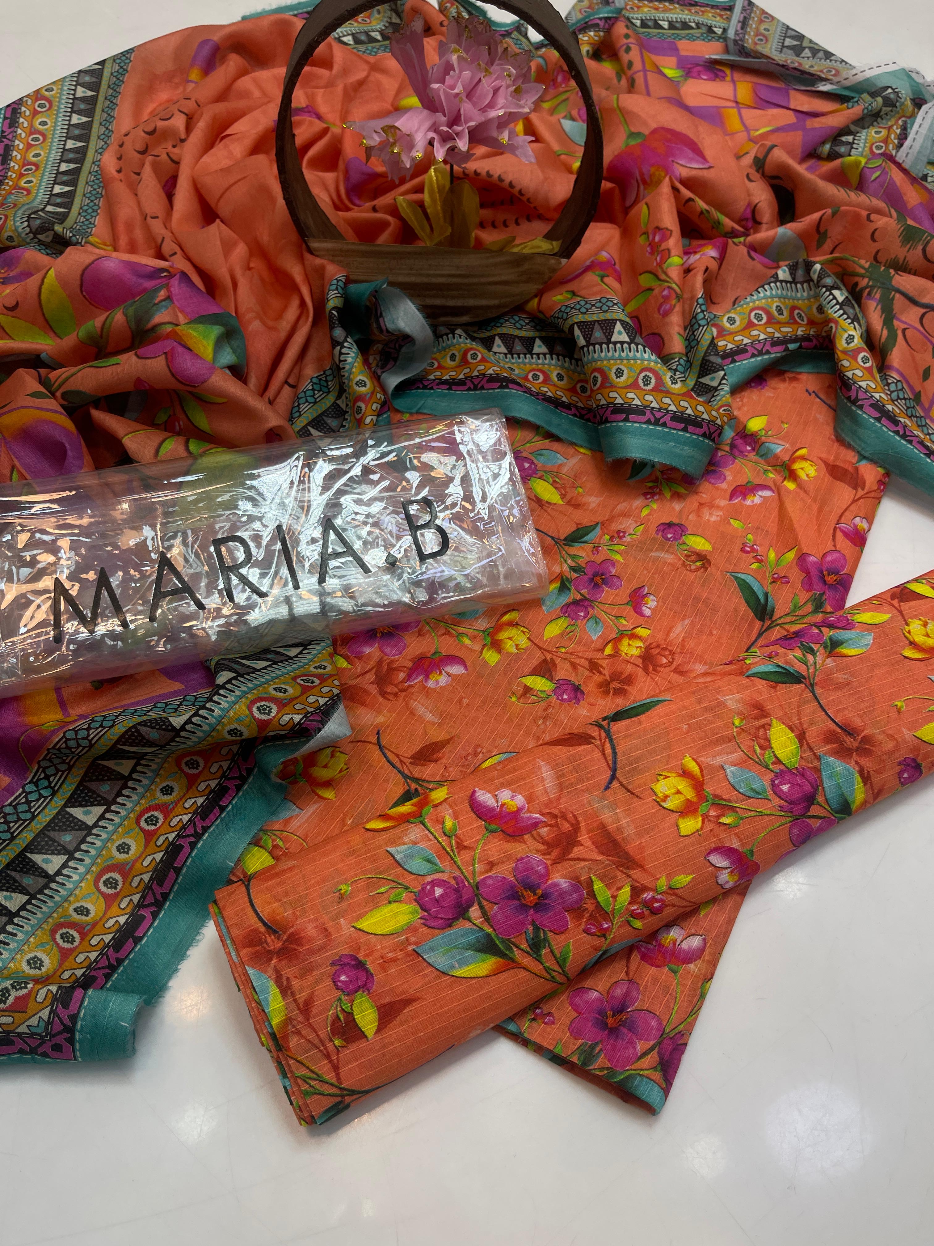 New Eid Collection 3 Piece Bana Dora 90/70 Digital Lawn Suit – Shirt, Matching Shalwar & Digital Printed Lawn Dupatta