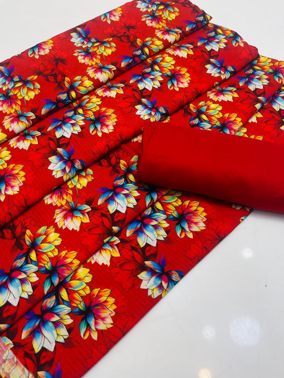 New Collection 2 Piece Premium Bana Dora Digital Print Suit – Lelan Shirt with Plain Premium Trouser