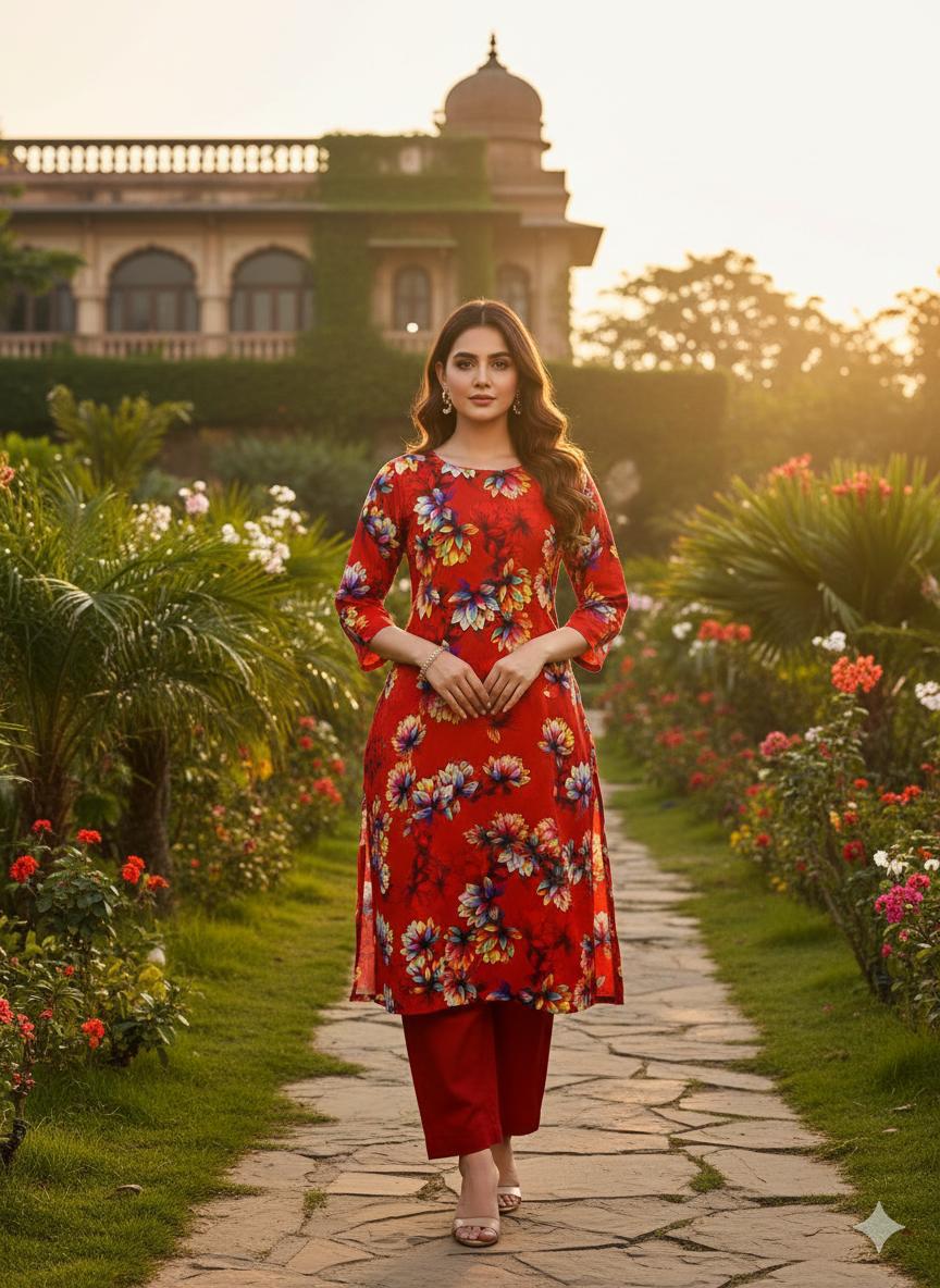 New Collection 2 Piece Premium Bana Dora Digital Print Suit – Lelan Shirt with Plain Premium Trouser