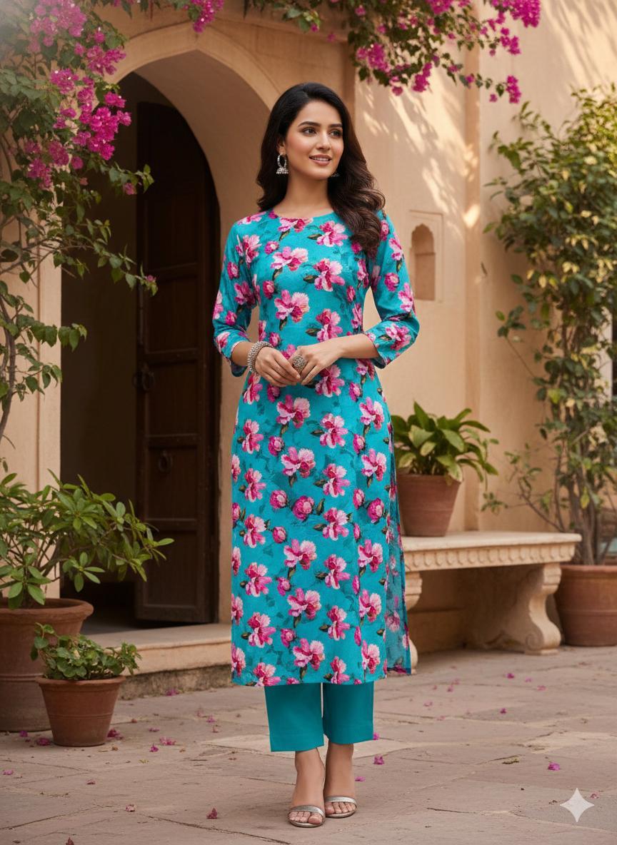 New Collection 2 Piece Premium Bana Dora Digital Print Suit – Lelan Shirt with Plain Premium Trouser