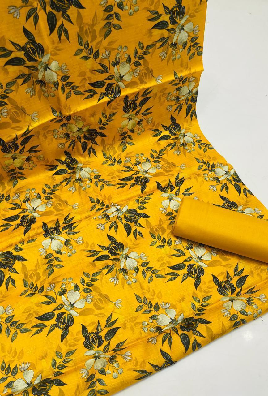 New Collection 2 Piece Premium Bana Dora Digital Print Suit – Lelan Shirt with Plain Premium Trouser