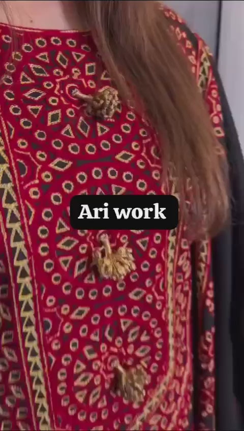 New Summer Arrival 3 Piece Soft Lawn Suit – 100/100 Computer Aari Sindhi Embroidery Shirt, Embroidered Trouser & 4 Side Embroidered Chiffon Dupatta